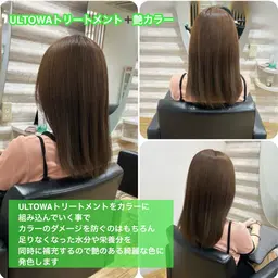 【艶専門の髪質改善カラー👩‍🦰】カラー＋ULTOWA水素トリートメント✨潤いを与へ、パサつく髪を【艶髪】に変える🌈