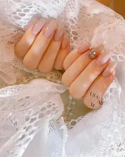 【パーツ1個無料】ちゅるちゅるワンカラーネイル💅(オフ込み)