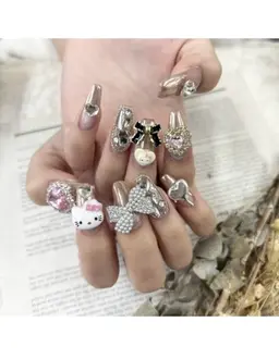 【OPEN 記念12月限定価格】 ★NEW★チップ長さだし10本＋有料パーツ★キラキラ付け放題¥20000→¥9500