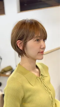 【前髪パーマ】　前髪パーマ＋似合わせカット💛ショートボブ／ショート／パーマ／ボブ／顔まわり／韓国
