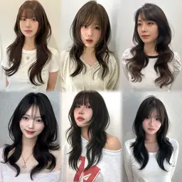 ハッシュカット+コテ巻き風パーマ