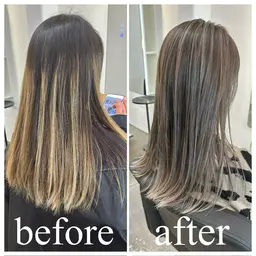 🌈カット+ハイライトデザイン+カラー+疎水デトックストリートメント🌈