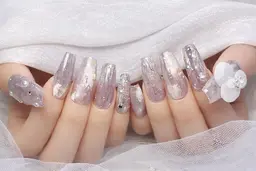 （オフ無し限定☃︎🩵𓂃 𓈒）10本長さだし+パーツ、時間内アートし放題👀✨