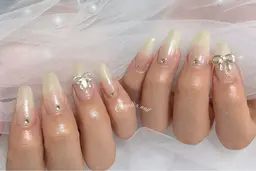 チップ長さだしワンカラーorラメグラ10本(パーツ2個やスートン10粒付き)