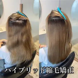 平日限定💫【2月限定クーポン】ブリーチ毛も可能◎ハイブリッド酸性縮毛矯正+カット+リンケージ4stepトリートメント