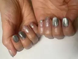 マグネット&パール💅パールハート&ラインストーンパーツ🤩