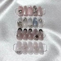 (オフ無し)✨ワンホンネイル、ちゅるんネイル🫧10本フリーデザイン✨