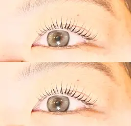 デザインまつ毛パーマ✨️束感コーティング仕上げ🦋