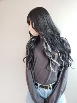 【極上品質シールエクステ44本】《馴染みやすい人用,腰の長さ,エクステカット付き,巻き仕上げ付き,地毛カット＋2200》