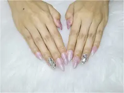 ハンド　ワンカラー1本アート又は埋めつくし、パーツ