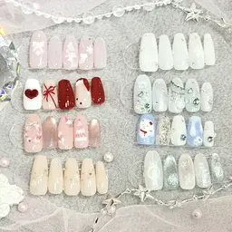 【初回オフ無料】クリスマス🎄スノー❄️デザインネイル¥6900@自爪ネイル(サンプルから選び)