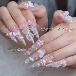 💕ゴテゴテネイル💅チップ長さ出し10本+デザインやり・パーツつけ放題