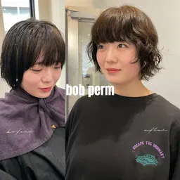 ‹ ボブ限定🪩›柔らかbob perm × cut × 保湿TR 🎧