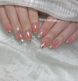 『スピード練習』ガラスフレンチネイル【オフ無料】