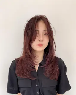 ☆暖色・寒色どちらもOK☆[レイヤーカット]＋[透明感カラー]＋[内部浸透型4stepトリートメント]