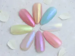 【Jrネイリスト】(オフなし)オーロラミラーネイル✨派手すぎない上品な輝き✨自爪を削らないノンサンディングベース使用