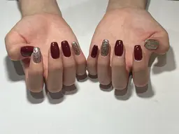 ハンドネイル/ベタ塗り2色まで/ラメグラデーション