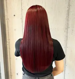 【ブリーチなしで深い赤、ピンクにしたい人専用💄🥀】ブリーチなしダブルカラー＋ウォータートリートメント#韓国ヘア