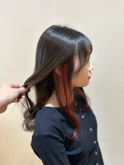 最新透明感カラー+インナーカラー（ブリーチ込み）✨