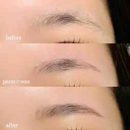 アイブロウパーマ＋眉毛wax／間引き･メイク込み🎀通常料金￥7500→￥6000