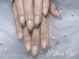 🧚‍♀️美フォルムにこだわり🧚‍♀️お上品で派手すぎない♪ガラスフレンチネイル※ベースカラー込み