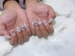 🉐チップ長さ出し10本⭐️パーツつけ放題🎀初回オフ無料