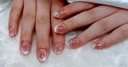 【SNS人気】チーク×うる艶マグネットネイル10本（ストーン付き）¥5,300