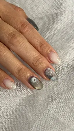 【ジェルネイルアート／オフ込み】天然石 or マグネット or ちゅるん 💅（練習モデル）