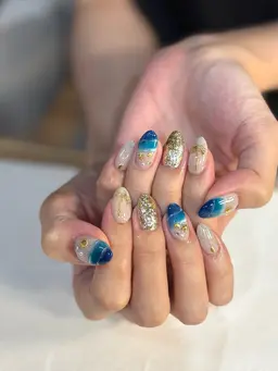 【オフ有り】1月キャンペーン!持ち込みネイル🫧ハンドジェルアートし放題 特殊デザイン、シールパーツは別途料金