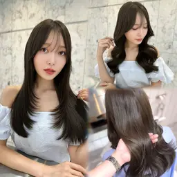 【12月限定】メンテナンスカット❣️+透明感カラー🩵+3stepトリートメント🌈+超音波アイロン🫧【暖色/韓国】