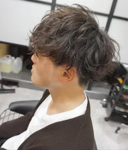 ✂️メンズカット&無造作コスメパーマ&フルカラー&2STEPトリートメント【土日祝日＋1100】