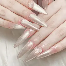 🩵🫧【チップ長さだし】マグネット・ミラー・　オーロラワンカラー