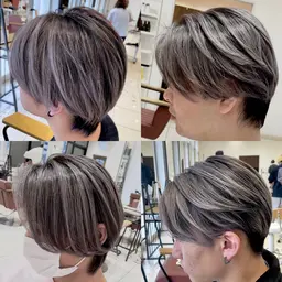 ［メンズ限定］バレイヤージュカラー（1ブリーチ）＋オンカラー　　　※ カット＋3300円　※2ブリーチ＋5500円