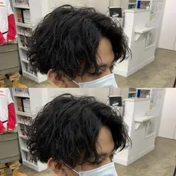 メンズカット+スパイラルパーマ