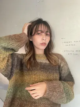 前髪カット+前髪ストレート(縮毛矯正)🍊