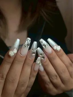 【オフあり】長さだし10本✖️ワンカラーorラメグラパーツつけ放題💎✨