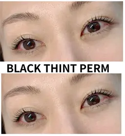 【韓国式パーマ🇰🇷束感✨】ブラックティントパーマ・マスカラパーマ　施術のビフォーアフターの写真撮影あり※現金決済のみ