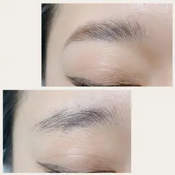 １回目ハリウッドブロウリフト(眉毛の毛流れを整えるパーマ)眉毛wax