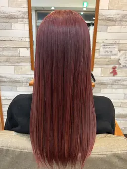 ブリーチとオンカラーのダブルカラー　肩まで3500円