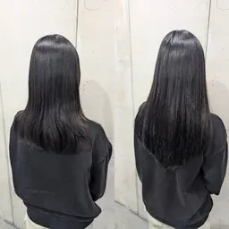 高級人毛プレミアムレミーエクステ胸下＋うるツヤ縮毛矯正¥27600〜【縮毛半額】