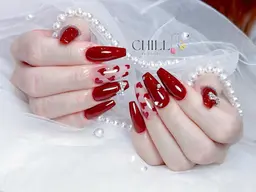 ✨【チップ長さだし人気No1】10本シンプル持ち込みアート＆パーツ付け放題