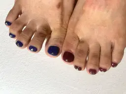 ボルドーカラー&ディープブルー🩵ハートホロパーツ♡