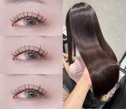 【クリスマス前に💓🇰🇷】華やか束感マツエク100本（コーティング付）＋透明感カラー🫧＋髪質改善トリートメント🌟