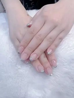 🌺HANDガラスフレンチ✨パーツシール【別途料金】オフ無料ケア付き💞