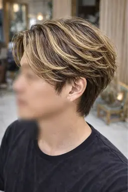 🔥爆イケイメチェン🔥メンズバレイヤージュ/透明感のあるスジ感と毛流れが女子ウケ抜群/白髪ぼかしでも◎