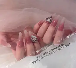 💅💅【モチ長さだし&Hand 折れにくさ】長さ出し✖️カラーグラデーション】2個パーツプレゼントOK¥12,680