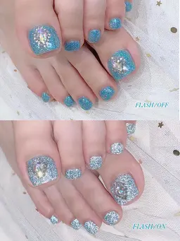 ☁️フット☁️親指アート+ワンカラー💓⦅オフあり⦆