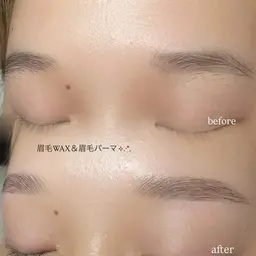 【女性専用】眉毛WAX×眉パーマ🫐(間引き、カット、メイク付き)