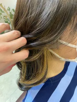 ☀️イヤリングカラー☀️イヤリングカラー+フルカラー＋デザインカット＋高級トリートメント＋ケアプロ超音波アイロン