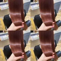 🩷暖色ケアカラー🩷+ Aujua 2 step + 超音波アイロン【新宿/艶髪/ロング料金なし】